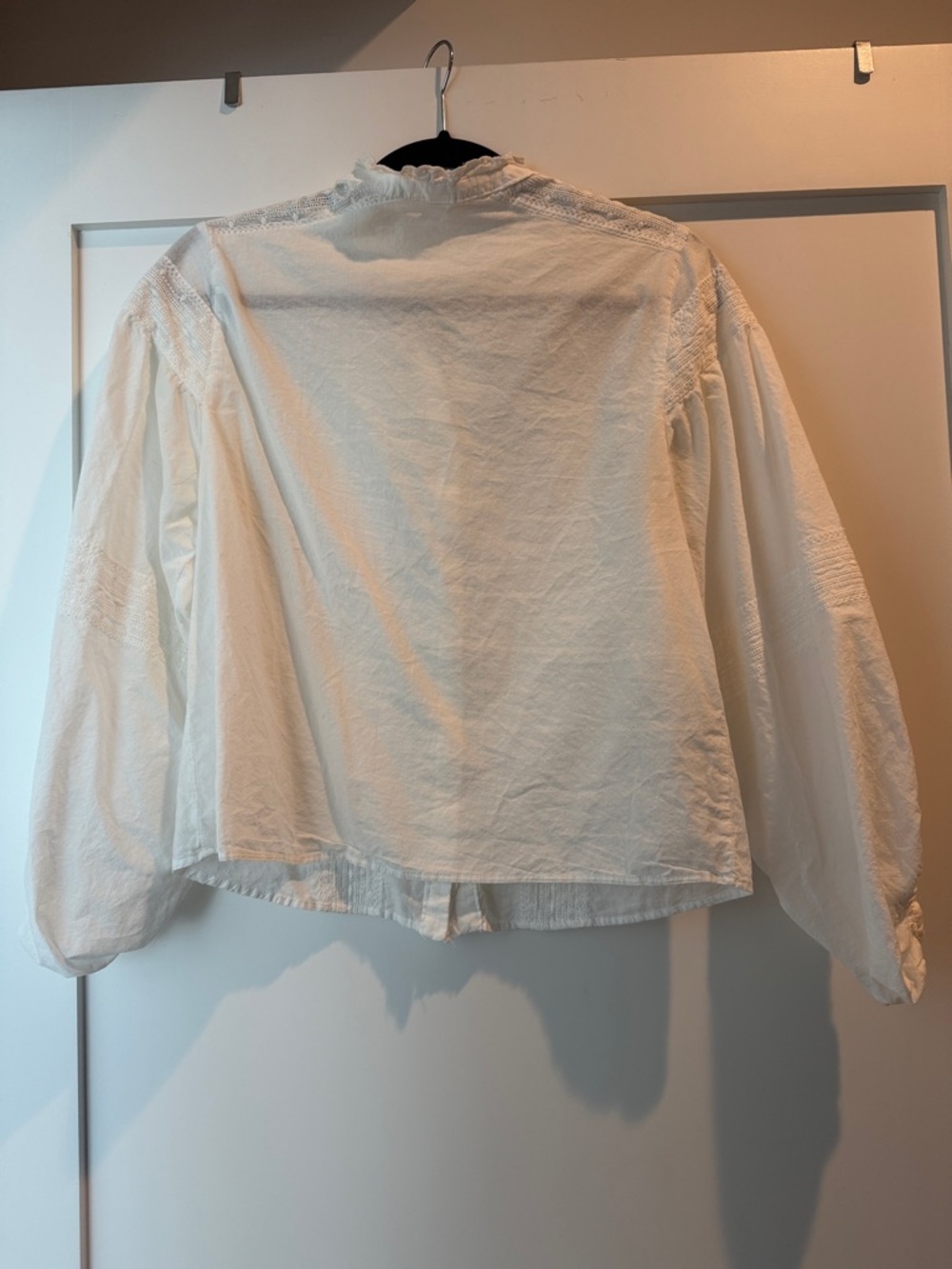 Mango Women's White Ruffled Button-Front Top - Picture 7 of 7